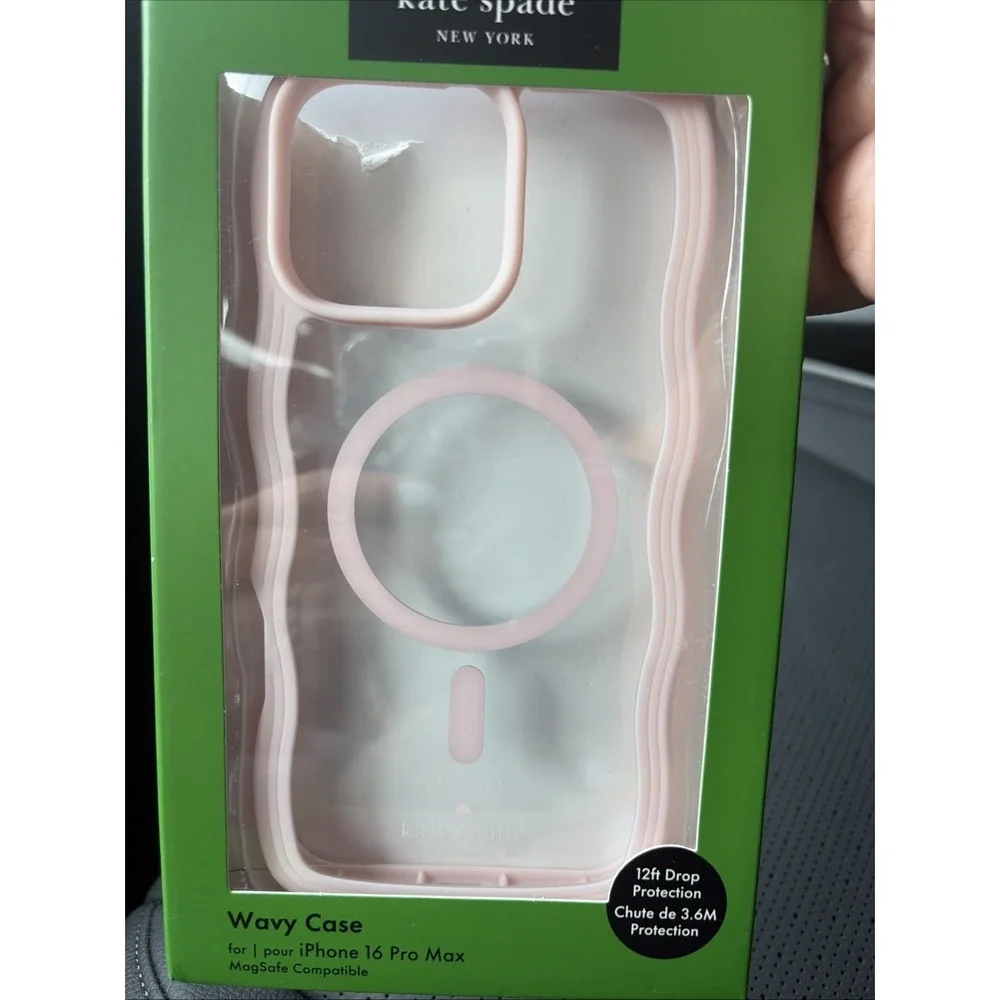 NIB Kate Spade iPhone 16 Pro Max MagSafe Wavy Soft Case Pastel Pink